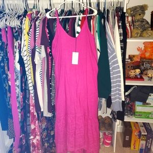 Bright hot pink maxi dress♡